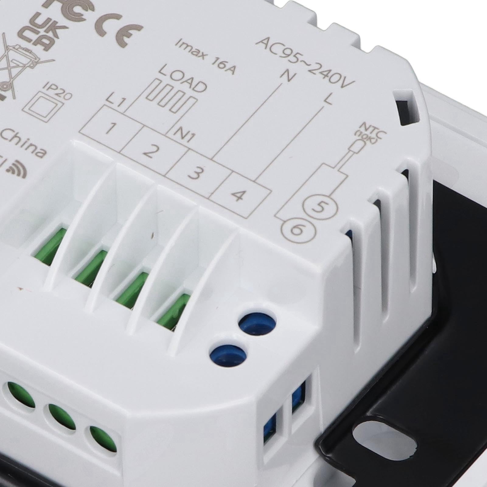 SIXRUN Termostato Inteligente Interruptor de Control de Temperatura de PC Retardante de Llama 95 A 240 V CA 16 A Control de Aplicación Pantalla Meteorológica para Calefacción Eléctrica de Hotel de