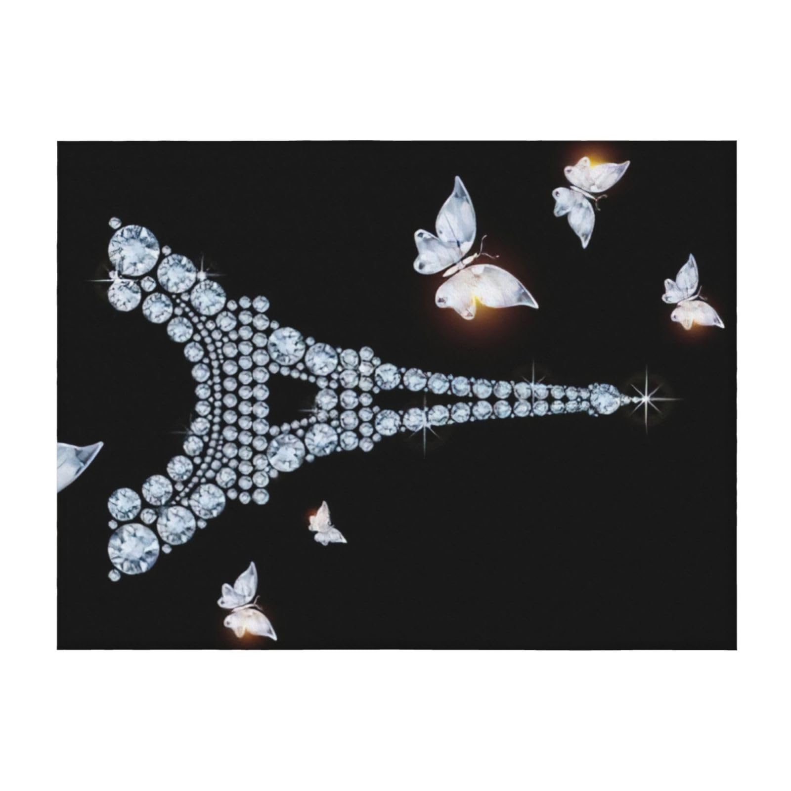Couverture de lit microfibre contre le froid motif Tour Eiffel