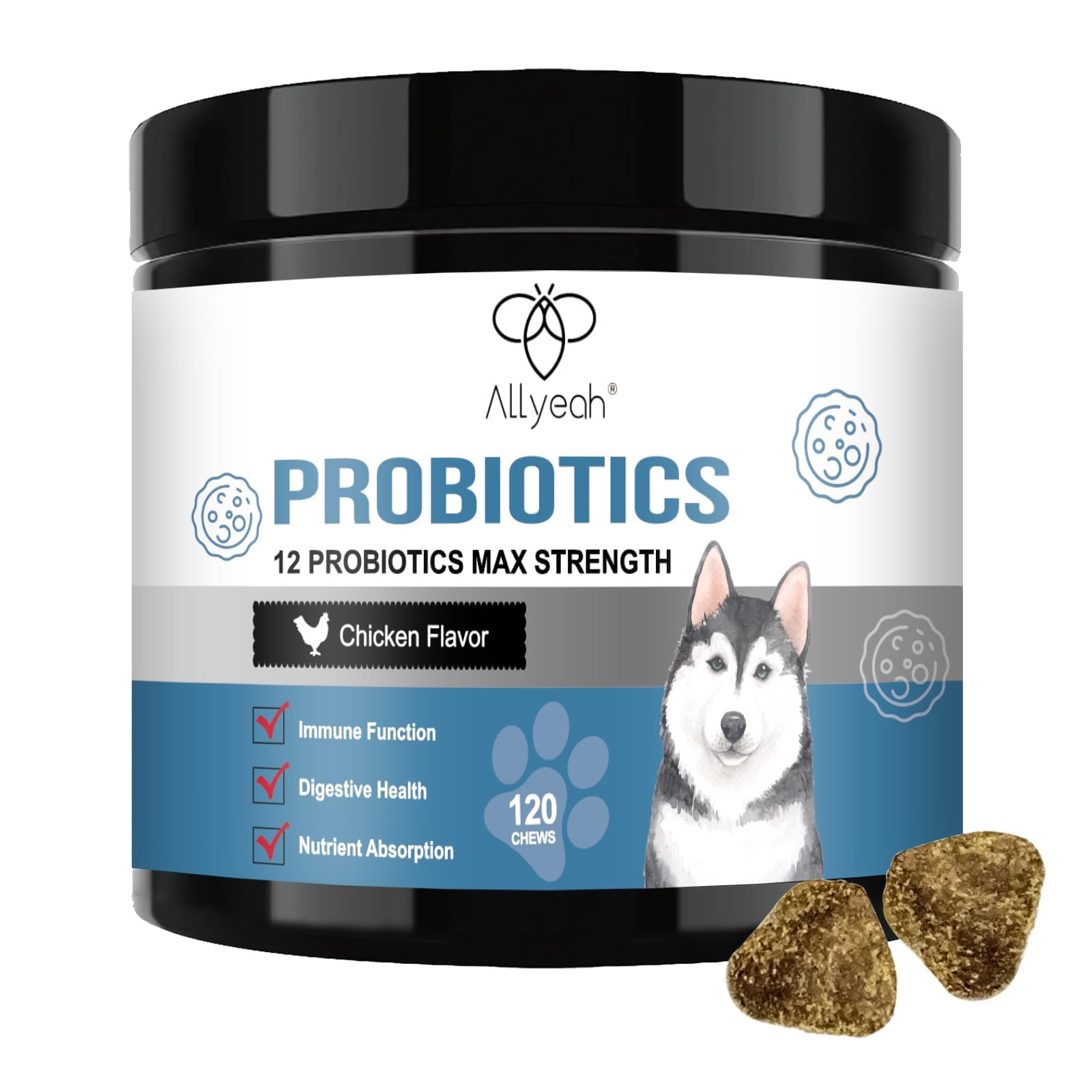 Probiotics for Dogs, Dog Probiotics for Yeast Infection, Itchy Skin and Itchy Ears, Gut Health for Dogs Pet Chews Diarrhea...