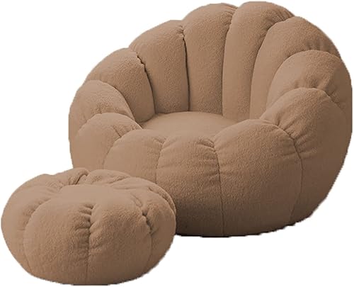 Brushy - Funda para silla tipo puf, (sin relleno), tumbona con silla artificial esponjosa y cómoda para adultos, en interiores y exteriores, color