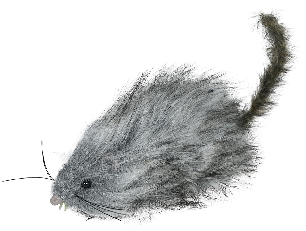 FIESTAS GUIRCA | Grey Fluffy Halloween Rat (6.3 in) - Animal and Insect Decoration for Spooky Parties and Frightening Celebrations - Ideal for Creepy Scenes and Events - Grey