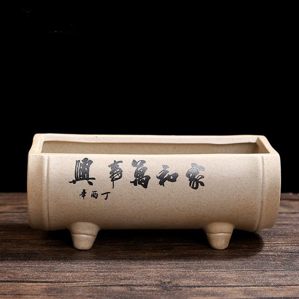 XIALON Creative Personalized Household Ceramic Rough Pottery Small Banyan Tree Bonsai Pots