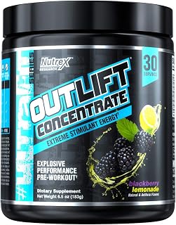 Nutrex Research Concentrado de elevação | Energia extrema pré-treino | Nitratos NO3-T, cafeína, betaína, colina, tirosina | Limonada BlackBerry | 30 porções