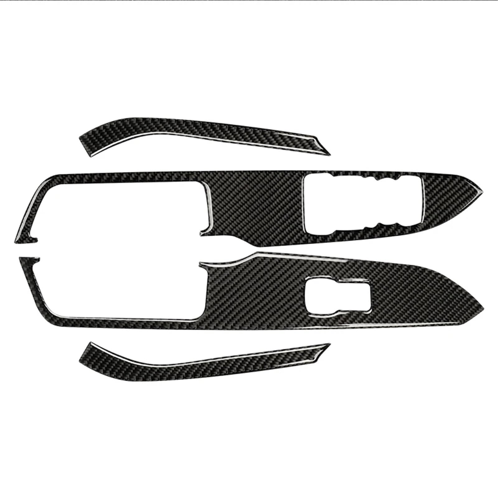 Wsbojxth Black(Lhd) Repair Patch Compatible With Mustang Gt 2015-2021 Accessories Carbon Fiber Car Windows Lifting Switch Control Panel Decoration Cover Trim Sticker(Black(Lhd))