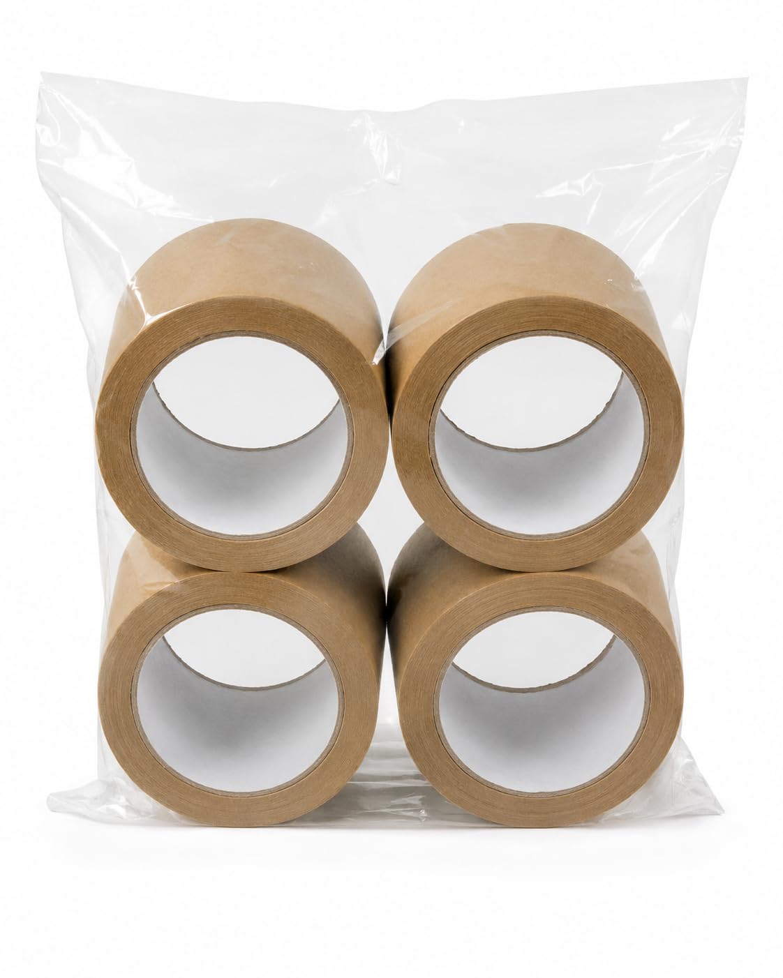 Brown Kraft Paper Packing Tape, 72mm x 50m, Strong Self-Adhesive, for Cardboard Boxes, Parcels & Moving, Pack of 4 Rolls