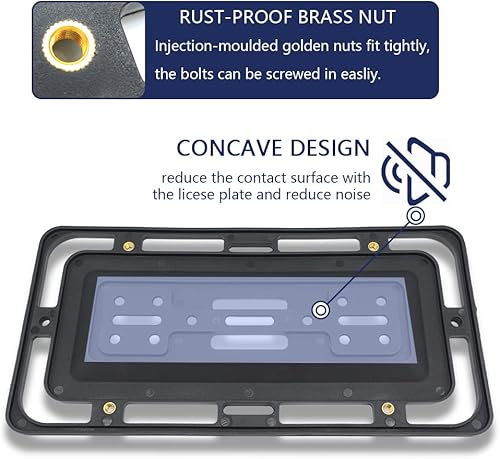 Miniatura 3 de Soporte universal para matrícula, kit de montaje de placa delanteratrasera, soportes para placa de matrícula para automóvil, camión, camioneta, SUV,