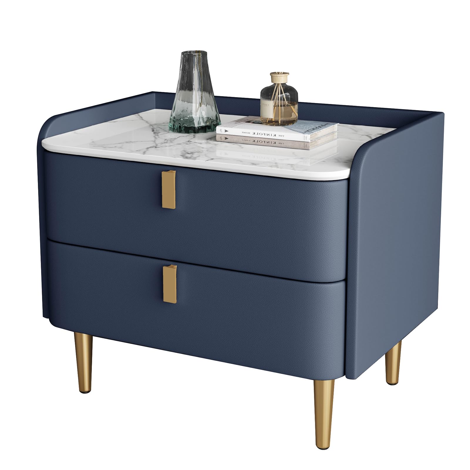 Comodino Moderno con cassetti, Robusto Comodino per Camera da Letto, Facile da Montare, Ideale per Piccoli spazi, dormitori e uffici.