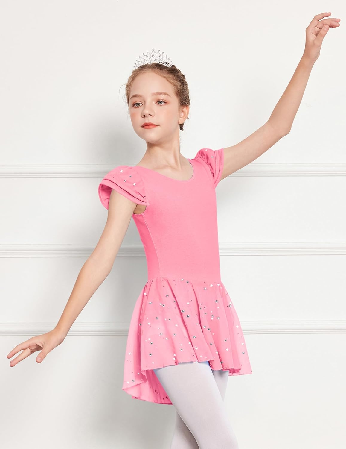Zaclotre Girls Ruffle Sleeve Ballet Leotard with Skirt Criss-Cross Back Dance Dresses Outfit - Image 4