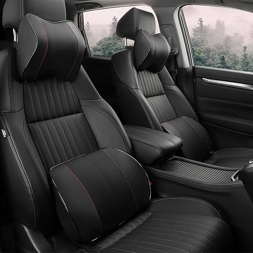 Miniatura 2 de ZHONGLI Juego de almohada lumbar y almohada para el cuello del coche – Cojín ergonómico de espuma viscoelástica, alivia la fatiga de conducción,