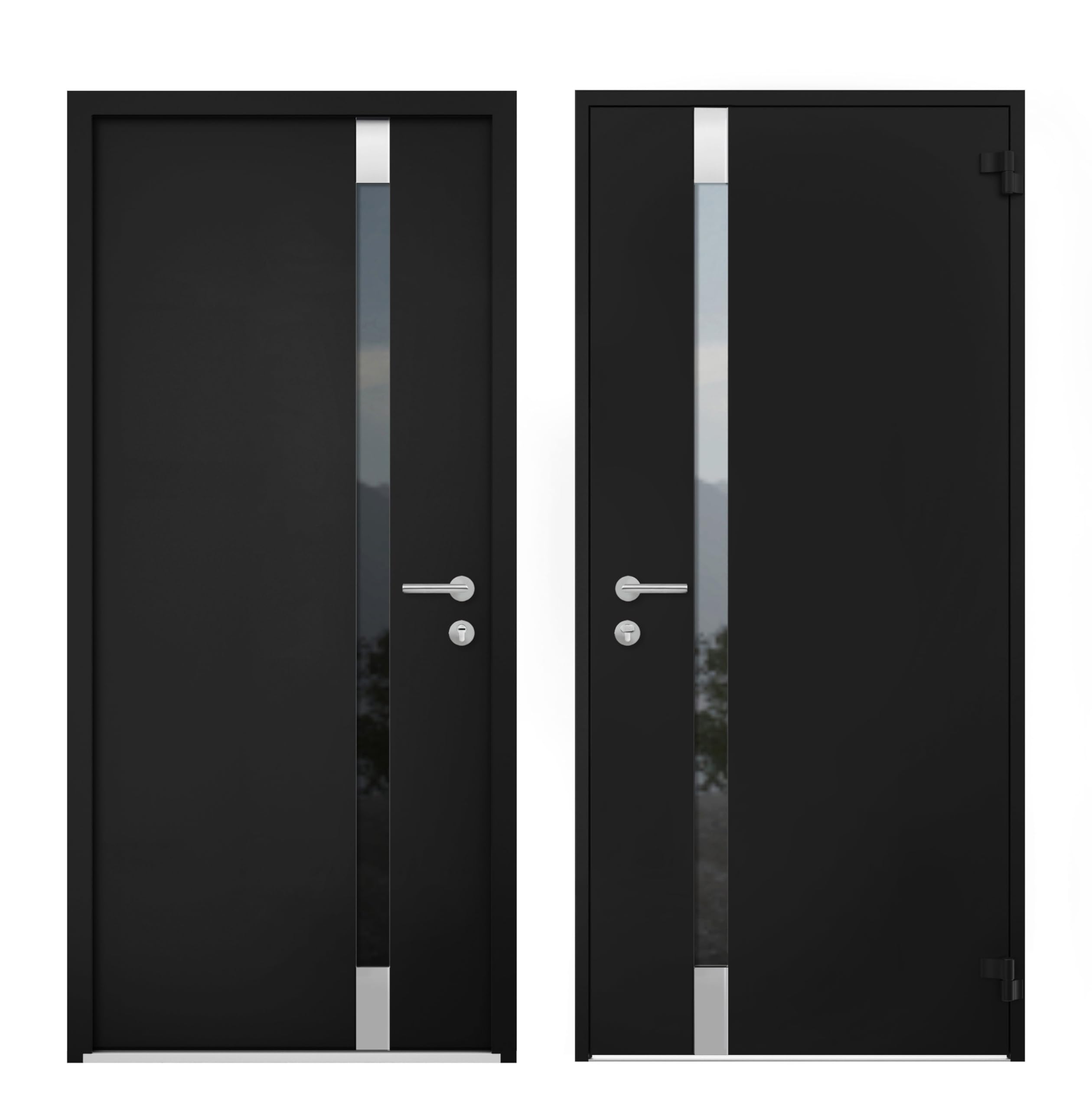 Prime　blackEdition38 DB VDOMDOORS Front Exterior Prehung Steel Door/Cynex 6777 Black