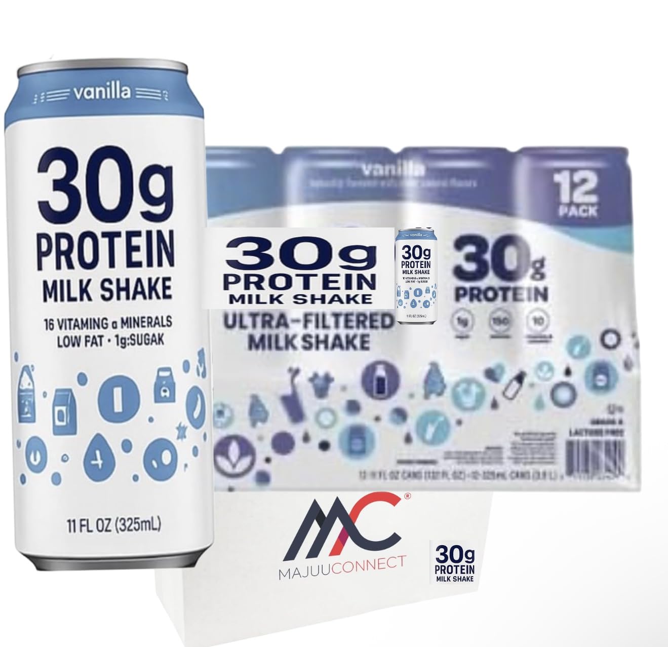 Milk Shake, 30g Protein (12 pack, Vanilla)