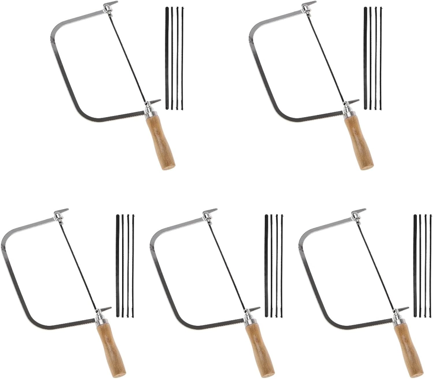 5 Sets Sets Coping Saw with Handle Hand Saw Tool for Woodworking Includes Replacement Blades