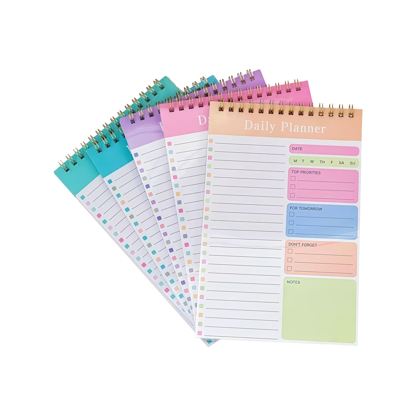 BWANGIAO Twin Coil Binding Daily Planner Notebook 30 Sheets Lined Daily Journal for Plans Schedules Organization and Journaling