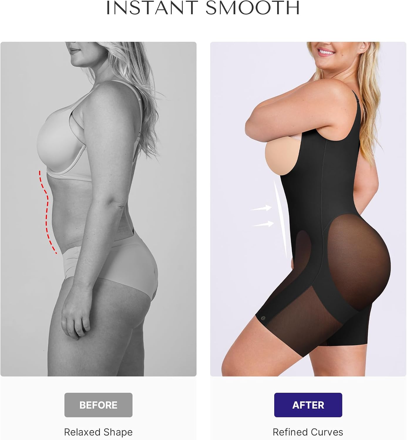 SHAPELLX Shapewear Tummy Control Women Bodysuits Butt Liftting Open Bust Body Shaper Fajas Colombianas Moldeadoras