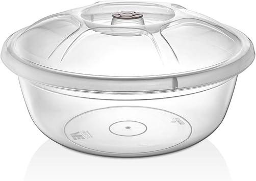 Transparent Plastic Dough Basin with Lid, (40 LITERS)