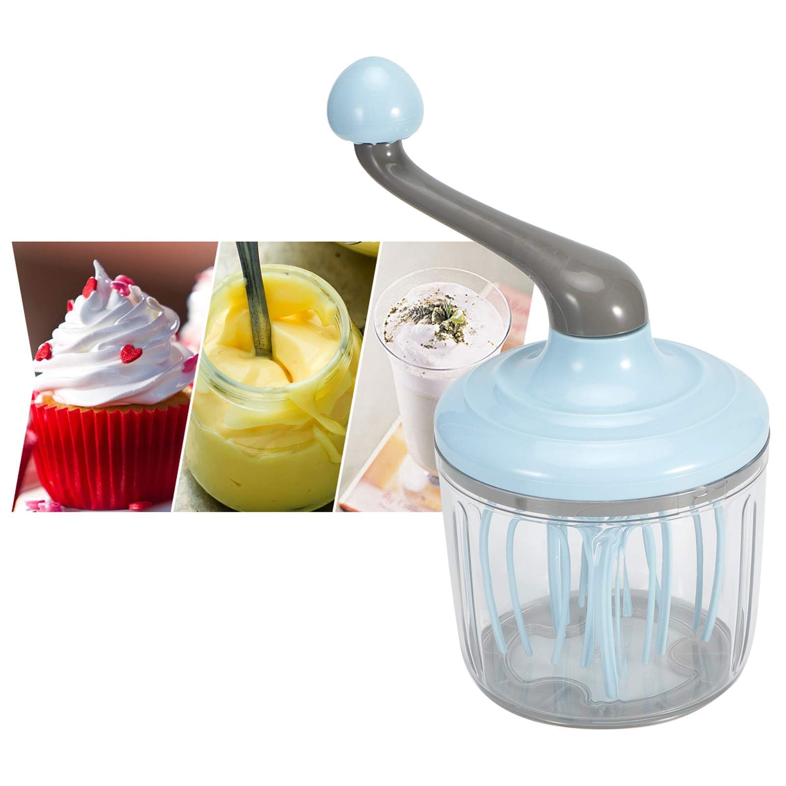 Frusta A Mano Per Uova - Frullino Elettrico, Montalatte, Agitatore A Spinta, Per Cucina - Foto 2