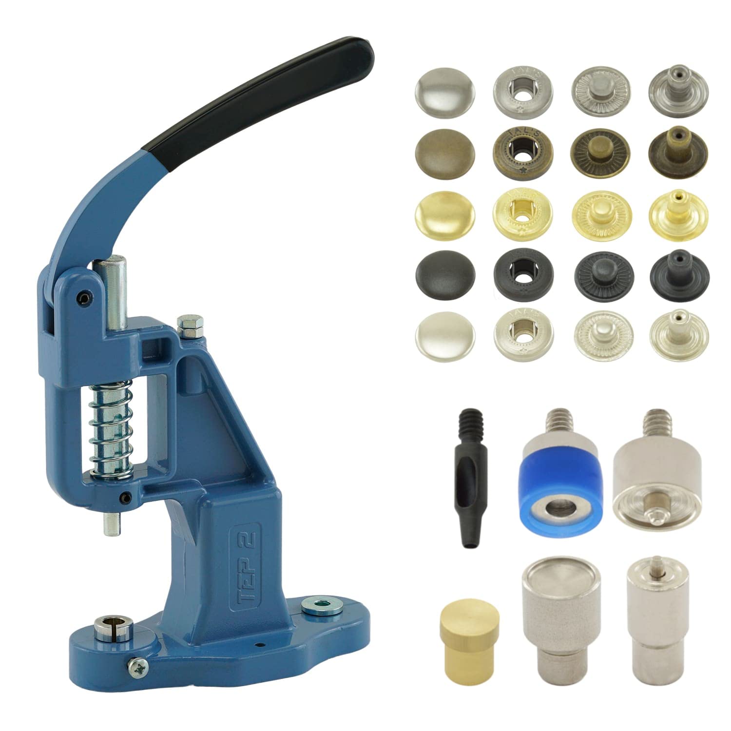 Pressa A Leva Per Bottoni Automatici Getmore Crafts - Set Completo Con 50 Bottoni A Molla Da 12,5 Mm, Utensili Per Cucito E Fai Da Te - 4