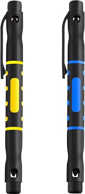 2 Pieces Pocket Screwdriver 4 in 1 Portable Screwdriver Multi-Tool Pen Screwdriver Doubled Ended Screwdriver for Assorted Works and Repairs