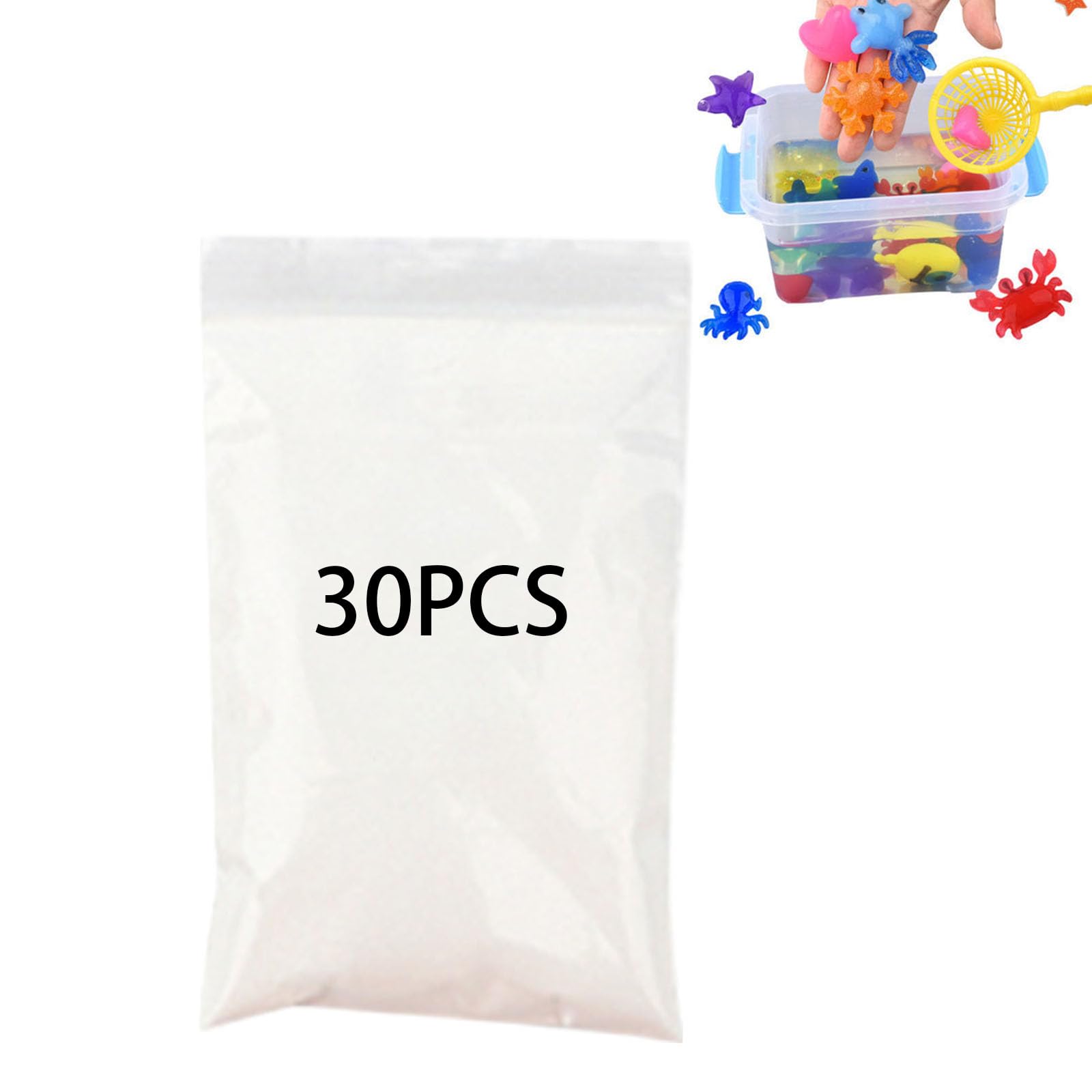 GodbTG Magic Water Elf Refill Kit, Water Gel Powder for Squishy & Aqua Pets, DIY Craft Refill Set for Magic Elf Toys (30 PACK)