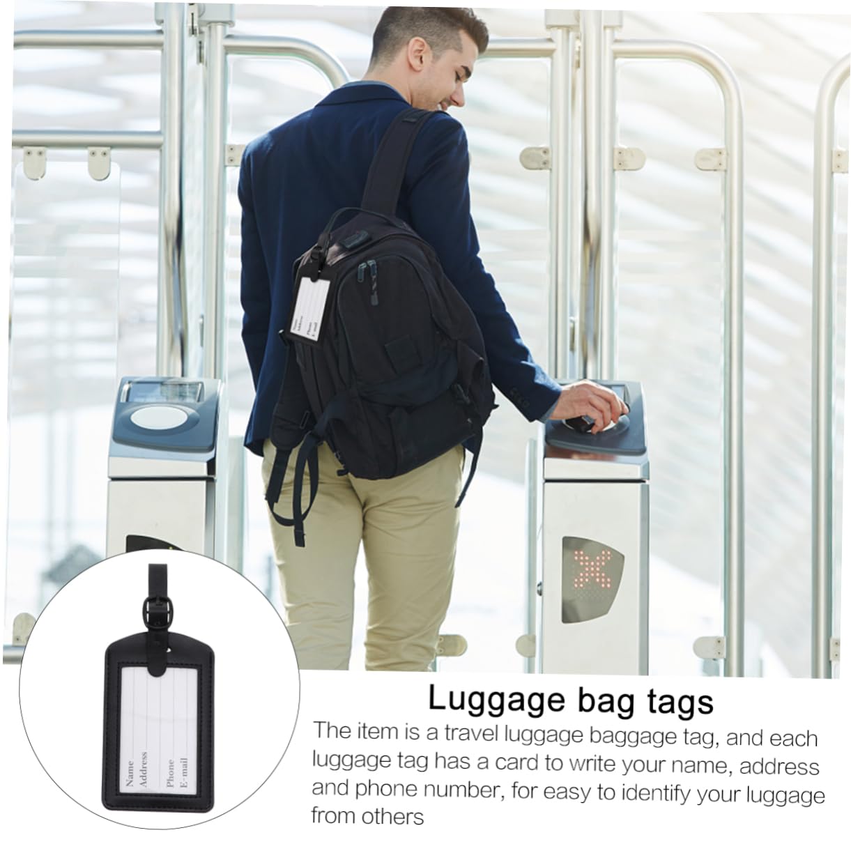 Beavorty 2 Set Etichette Per Bagaglio Pu Targhette Personalizzabili Per Valigia Leggere E Resistenti Facili Attaccare E Rimuovere Design Per Identificare Bagaglio 5 Pezzi*2