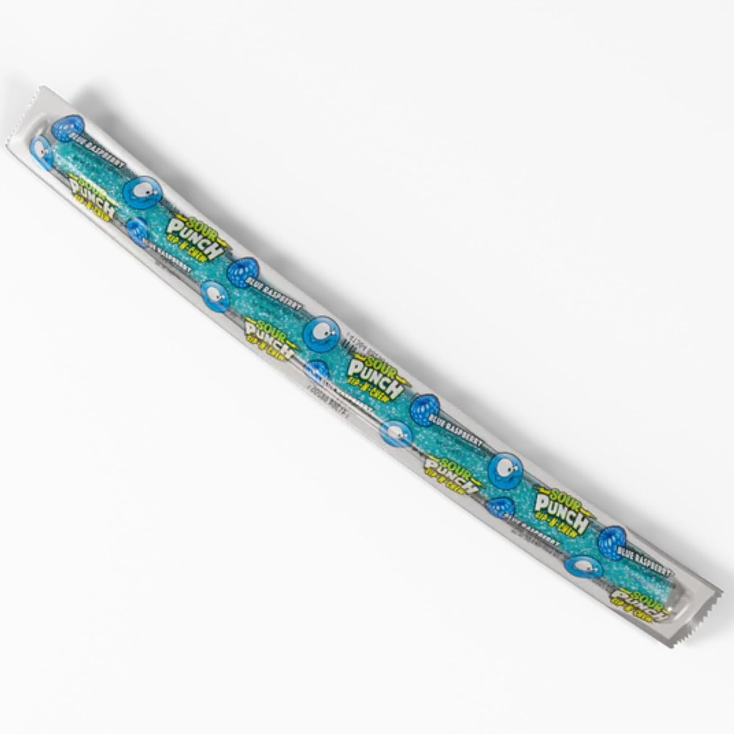 Sour Punch Sip-N-Chew Candy Straws, Blue Raspberry Flavor, 30 Count (0.9 oz Each) – Edible Drinking Straws, Individually Wrapped, Sweet & Sour Chewy Candy, Party & Snack Pack