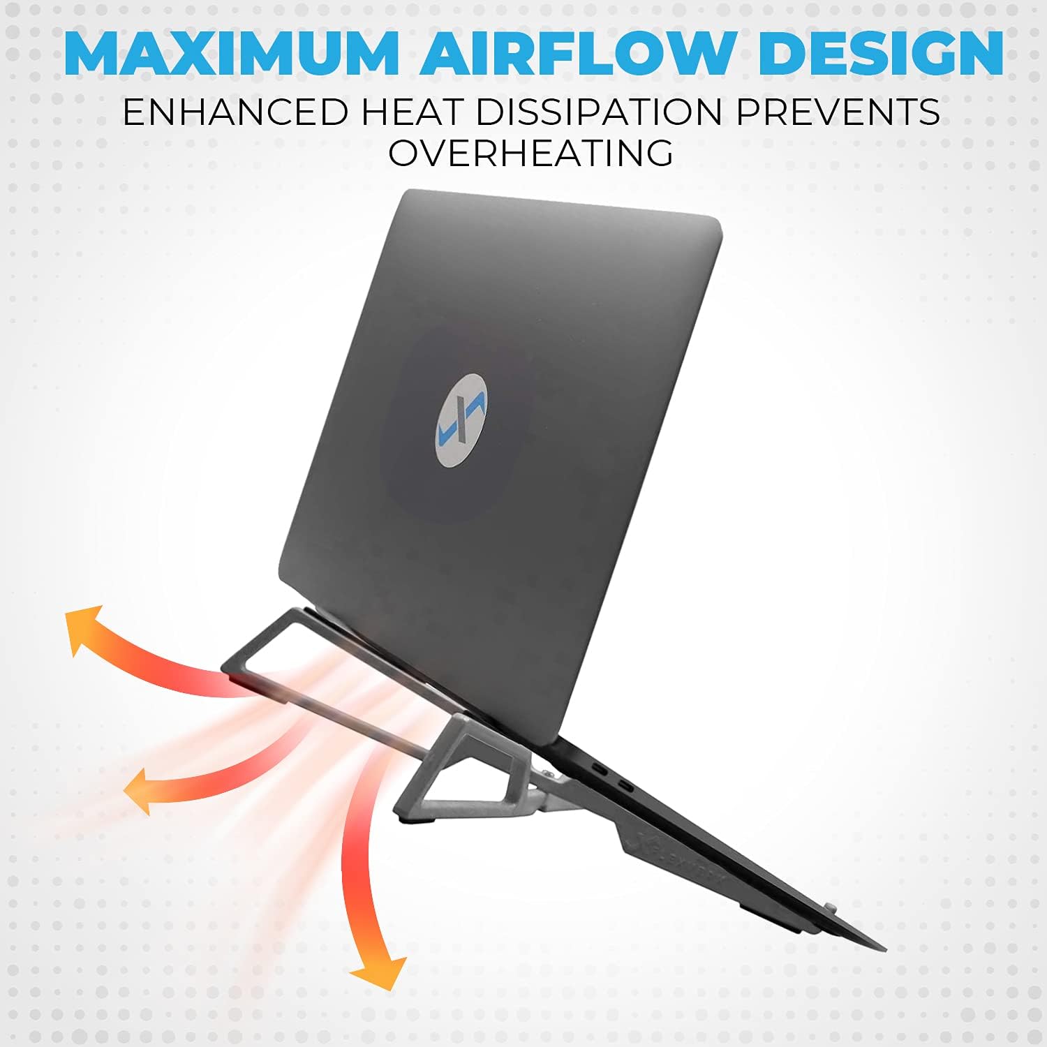 FlexVerk Portable Laptop Riser Stand- Lightweight & Adjustable Computer Holder, Ergonomic, Foldable - Compatible with Apple MacBook Pro & Air, HP, Dell, Tablet & More 10" - 16" Notebooks (Silver) : Electronics