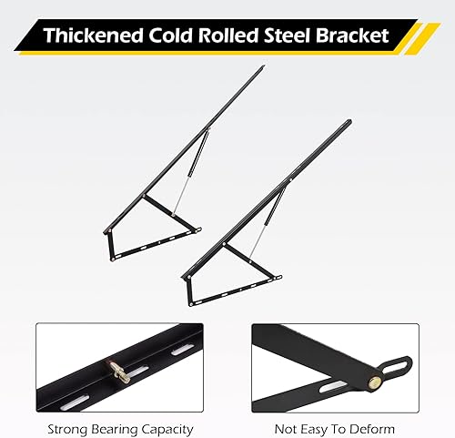 Miniatura 8 de Dyna-Living Mecanismo de elevación de cama negra, kit de elevación de cama hidráulica de 2.03 pies y 5 pies, 48.5 lbs/48.5 libras y capacidad de