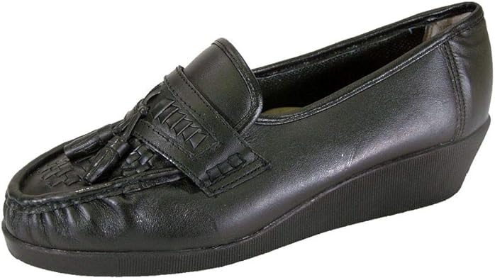 Women's wide width leather loafers Clearance