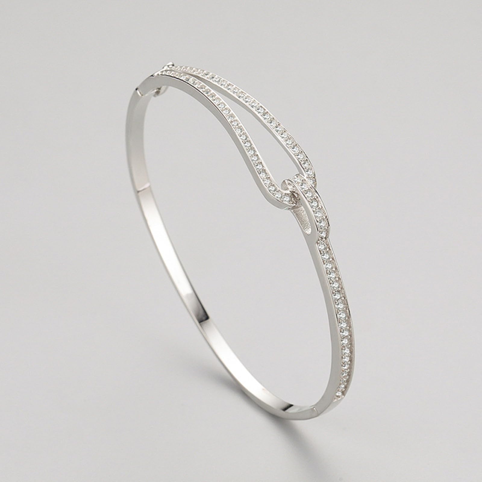 Pulsera vintage de boda para mujer, hebillas de moissanita, pulsera para el día de San Valentín para mujer,