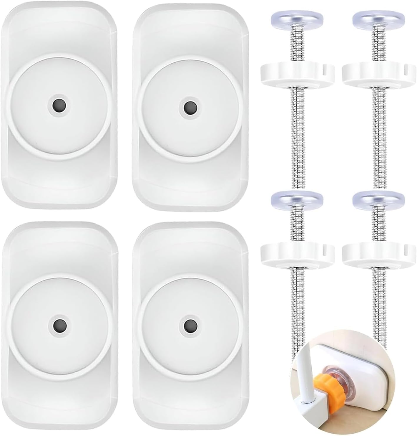 8pcs Baby Gate Extension Kit – Spindle Rods, Wall Guard Pads, Compression Bolts – Safety Gate Telescopic Piece for Protecting Pets and Installing