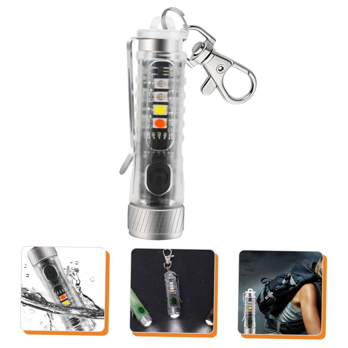 BESPORTBLE 3pezzi Mini Torcia Led Ricaricabile Da Portachiavi Leggera e Compatta Per Emergenze e Attività Outdoor Con Diverse Modalità Di Illuminazione