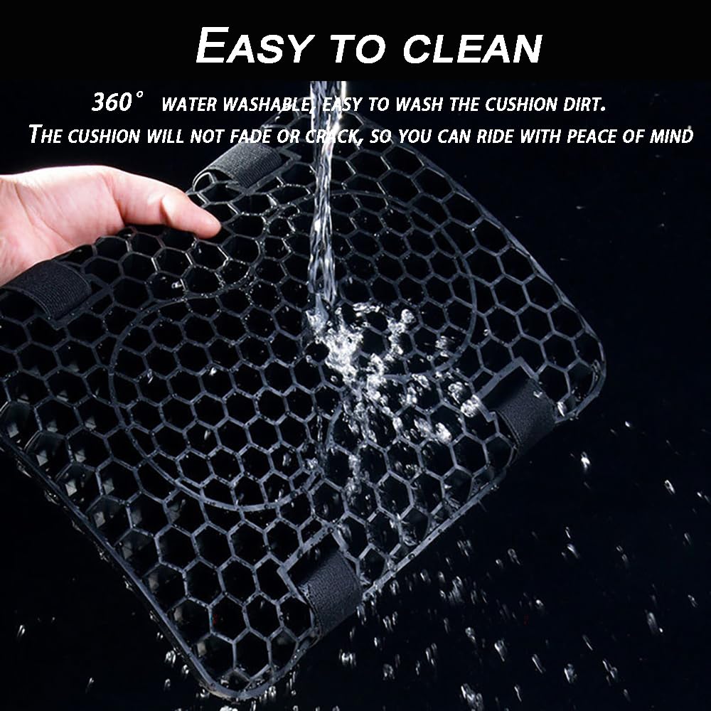 RATSTONE Coussin De Selle Moto En Gel 3D Nid D'Abeille - Antidérapant, Respirant, Soulage Pressions Longues Distances