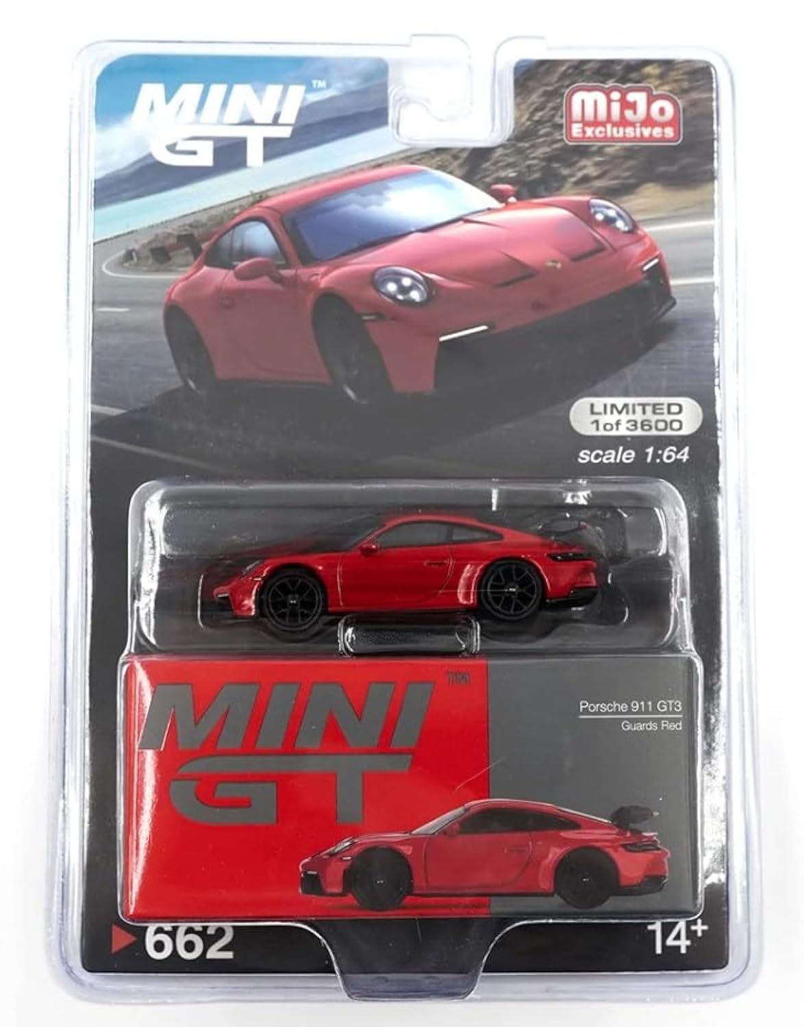 Truescale Miniatures True Scale Model Car Compatible with Porsche 911 (992) GT3 Guards Red 1/64 Diecast Model Car MGT00662