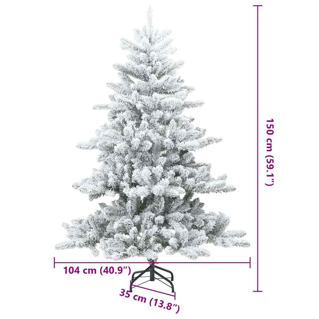 Künstlicher Weihnachtsbaum, Weiß, 150 cm, PVC und Stahl, mit Ständer