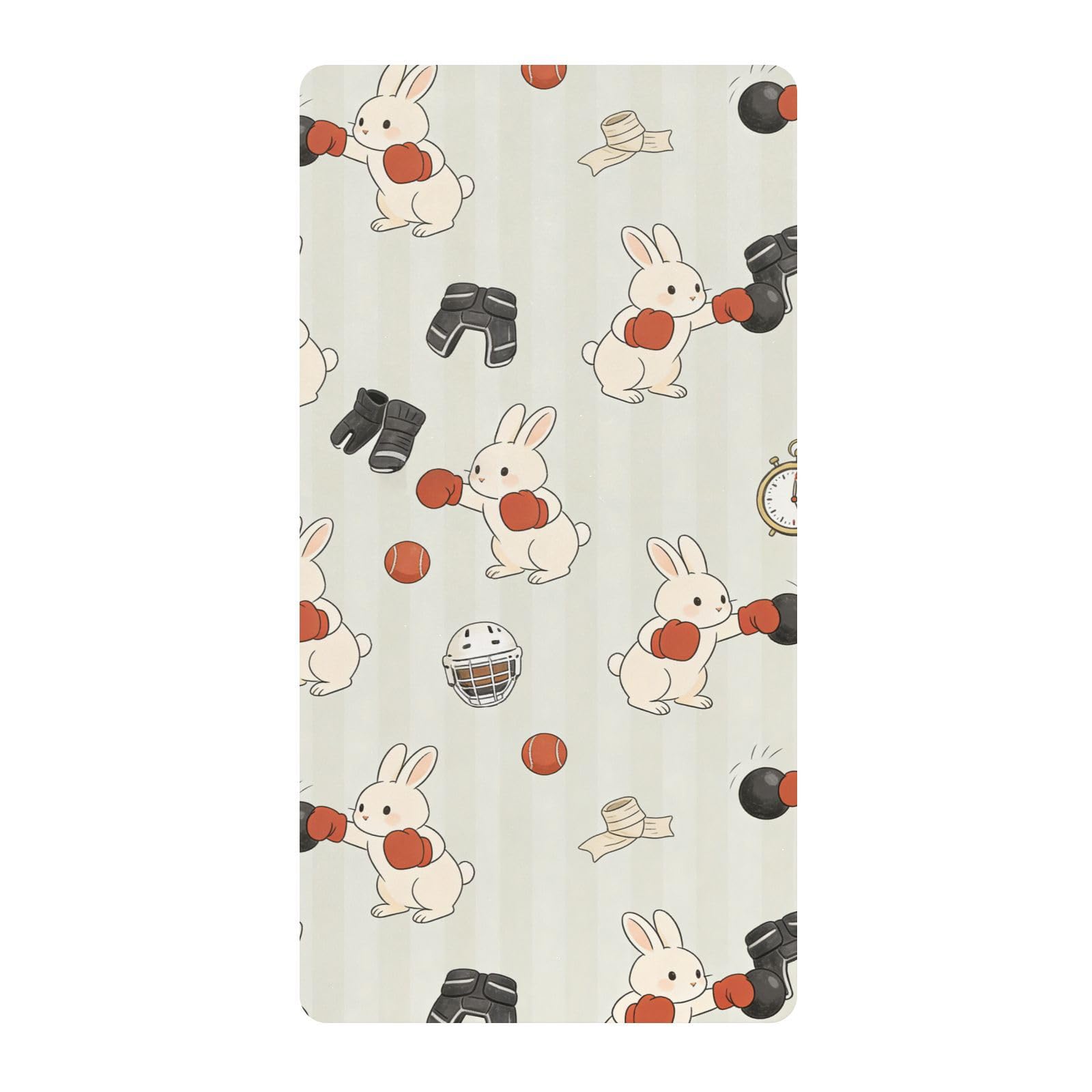 Drap de berceau en coton supérieur respirant Bunny Rugby