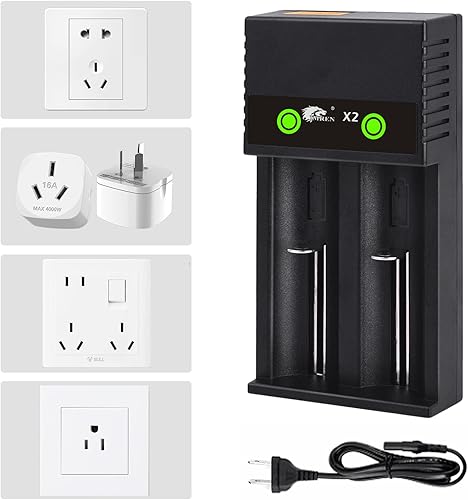 Miniatura 5 de 18650 Battery Charger,21700 Battery Charger for Li-ion Battery 18650 26650 21700 20700 18490 17670 17500 16340 14500 18500 18350 (2Bay)