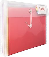 Vista 5 de JAM PAPER Sobres de plástico con cierre de botón y cordón y 2 divisores, folleto de cartas, 12 34 x 10 12, transparente, se vende individualmente