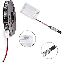 Vista 4 de RGB SMD 5050 luces LED en tira a batería con control remoto, impermeable, flexible, lazo de luces LED.
