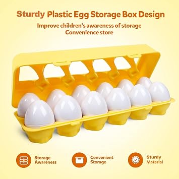 kizh Matching Eggs Color Shape Recoginition Sorter Puzzle Travel Bingo Game Easter Baskets Stuffers Montessori Learning Educational Fine Motor Skill Toy for 3 4 5 Year Old