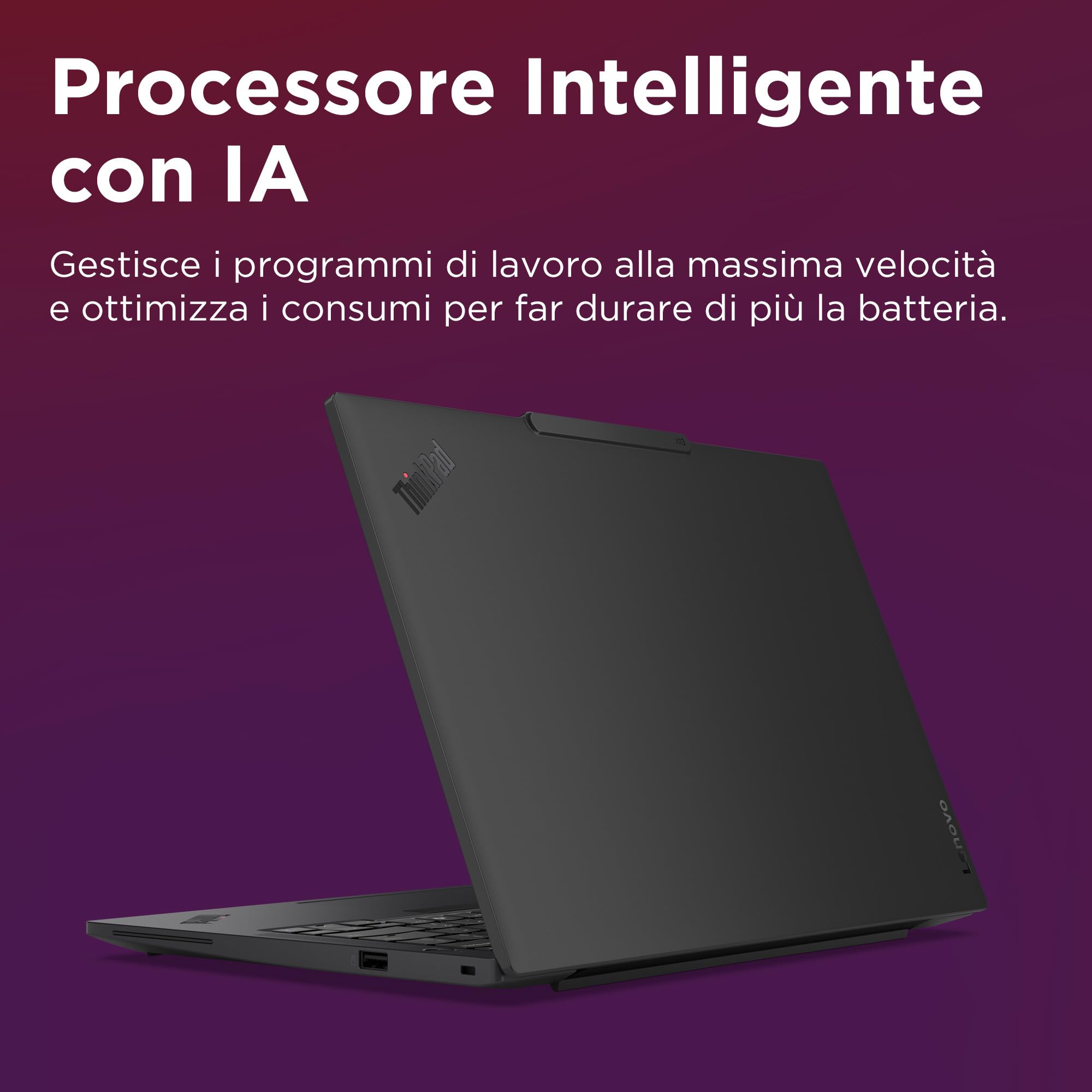 Lenovo ThinkPad X13 Gen 6, Laptop ultraleggero 13.3" WUXGA – Nero Processore Intel Core Ultra 7 con IA, RAM DDR5 16GB, SSD 512GB, Videocamera 5MP