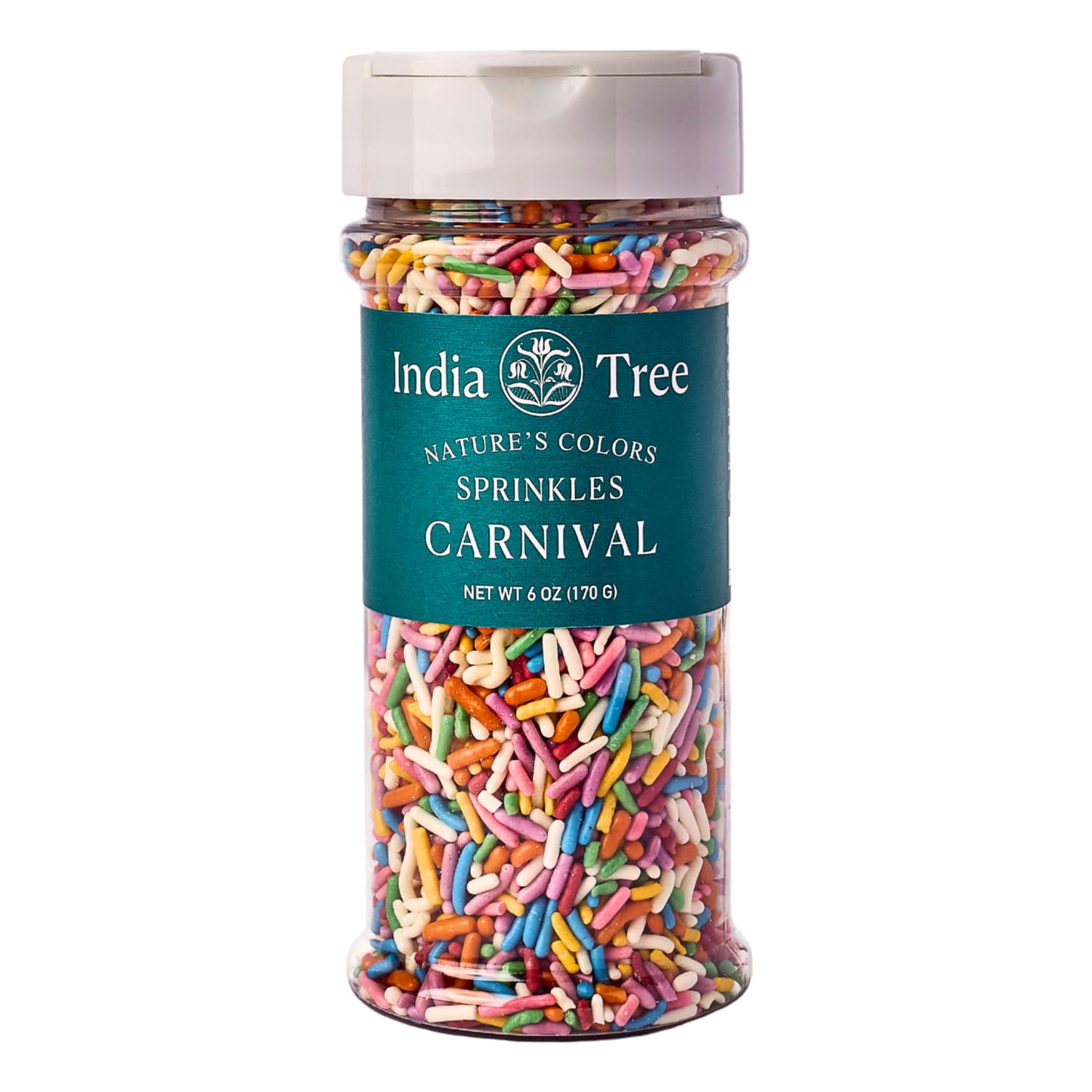 Nature’s Colors Carnival Sprinkles by India Tree – 6 Ounce (Pack of 1), Pastel Rainbow, Model 10901