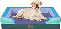 Vista 95 de Comfort Expression - Cama ortopédica para perros extragrandes, 42 x 30 pulgadas, cama impermeable y de apoyo de espuma con cojines removibles, sofá