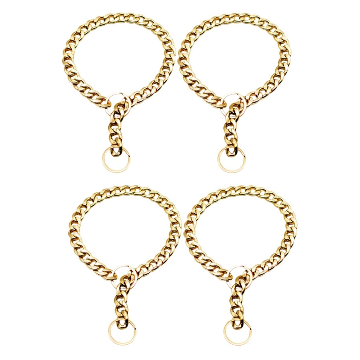 Collier chaîne dorée pour chien au design raffiné : parure chic 4 pièces par YARNOW