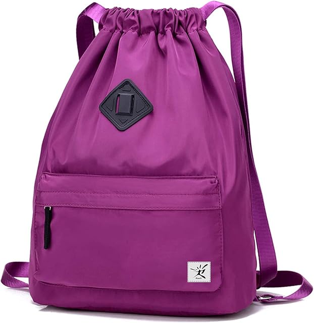 Risefit Waterproof Drawstring Bags, Printed Gym Bags Sports Backpacks for School PE Yoga for Men Women Girls Students