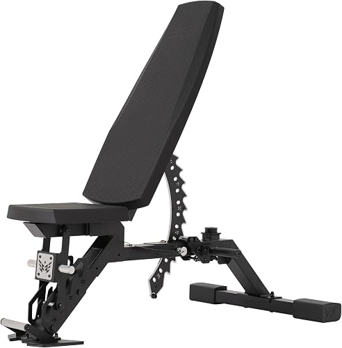 MAJOR FITNESS AH64 Apache Adjustable Weight Bench with Foot Pedal, 1500LB Flat Incline Decline Bench for Home Gym