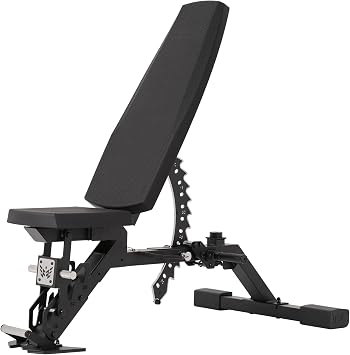 MAJOR FITNESS AH64 Apache Adjustable Weight Bench with Foot-Pedal Adjustment, 1500LB Capacity Flat Incline Decline Bench with 12 Backrest & 4 Seat Positions for Home Gym Strength Training