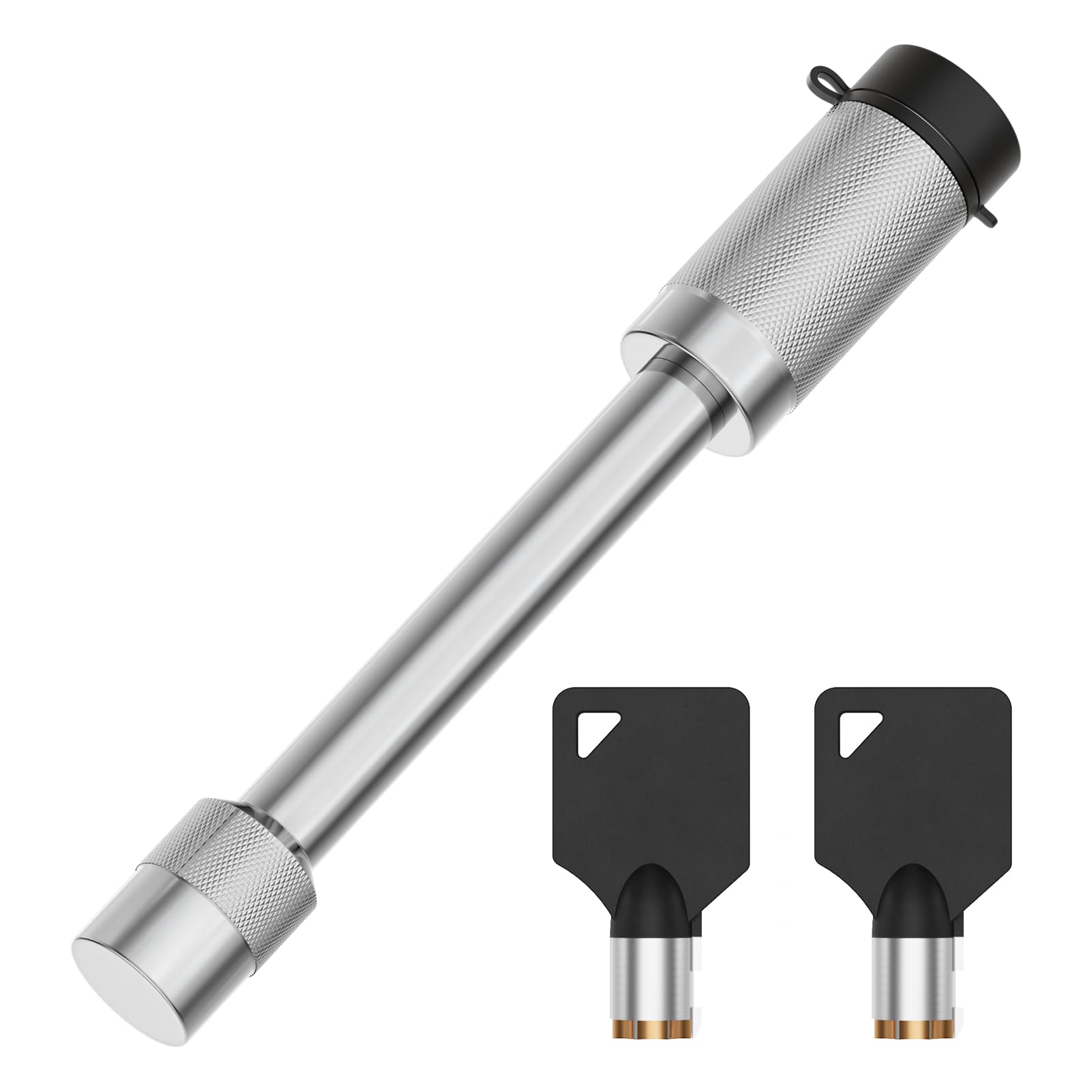 Ayleid Trailer Hitch Lock - 5/8" Locking Pin for Class III IV 2" Hitch Receivers, 3 Inch Span, Anti-Theft Weatherpro of Design for Secure Towing of Truck, Car, Boat (4 Pack, Silver)