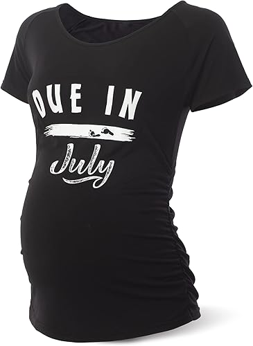 Miniatura 5 de SUNNYBUY Camisas de maternidad divertidas debido a la ropa de maternidad fruncida lateral para embarazo camisetas gráficas