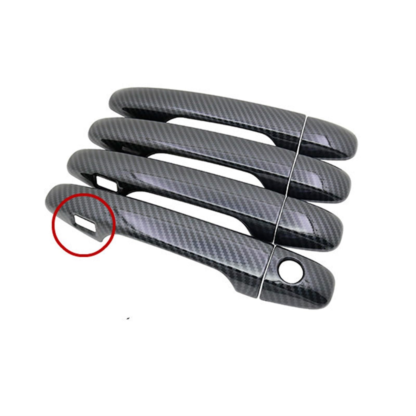 Drezzo Keyless Entry Car Exterior Door Handle For Toyota For Avensis T270 2010-2018 Styling Accessories Carbon For Fiber Car Door Handle Cover Pad(Keyless Entry)