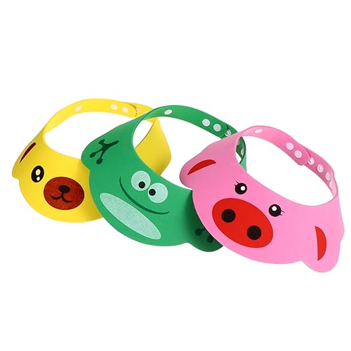 Gorra de champú ajustable, 6 unidades, visera de protección de ojos, forma de agua, productos de lavado, gorro para recién nacido, tapa de cerdo